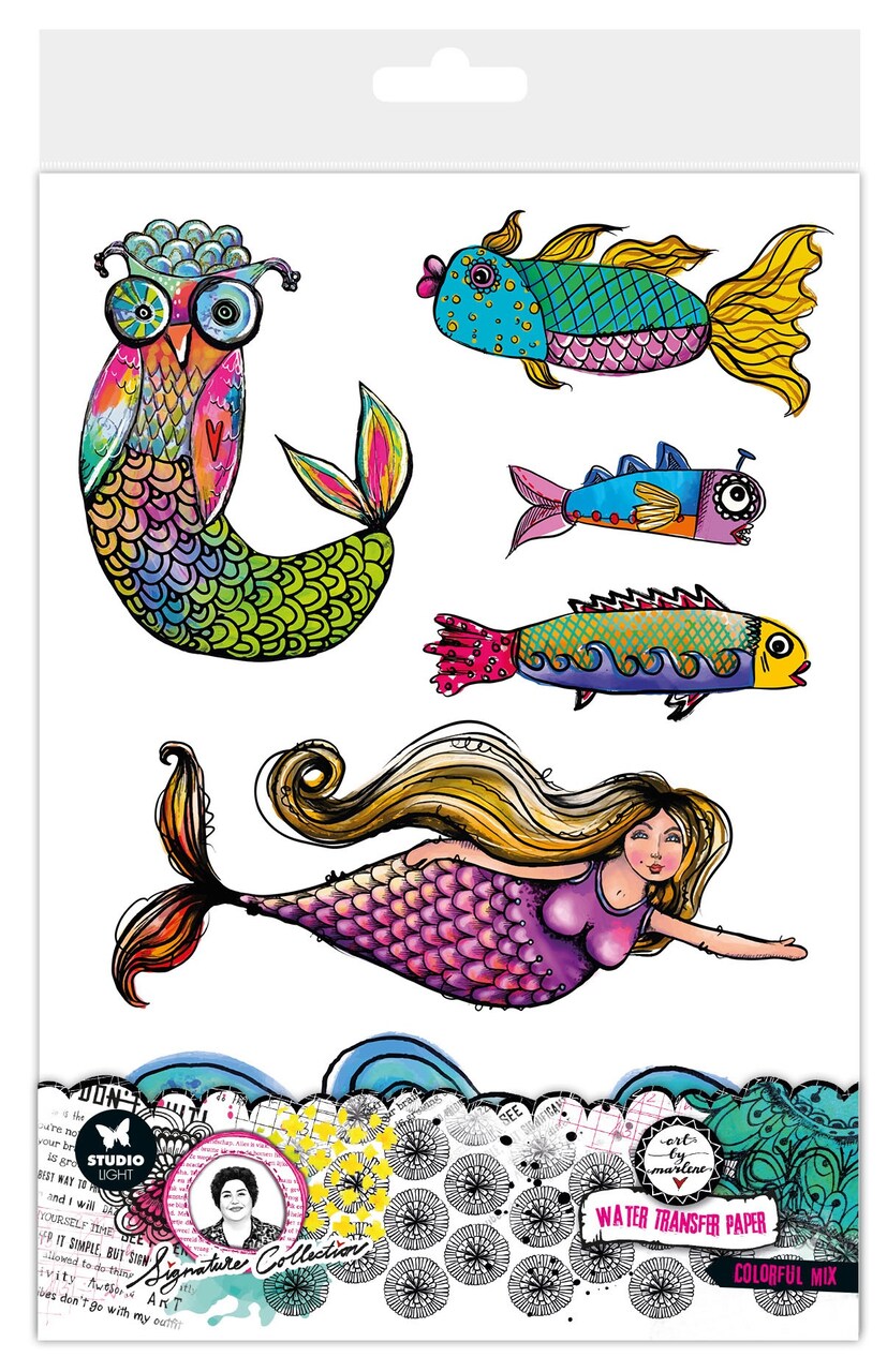 Art By Marlene Water Transfer Paper 2/Pkg-Nr. 01, Colorful Mix